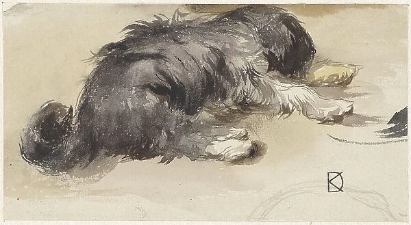 Sleeping dog, 1841-1857. Creator: Johan Daniel Koelman