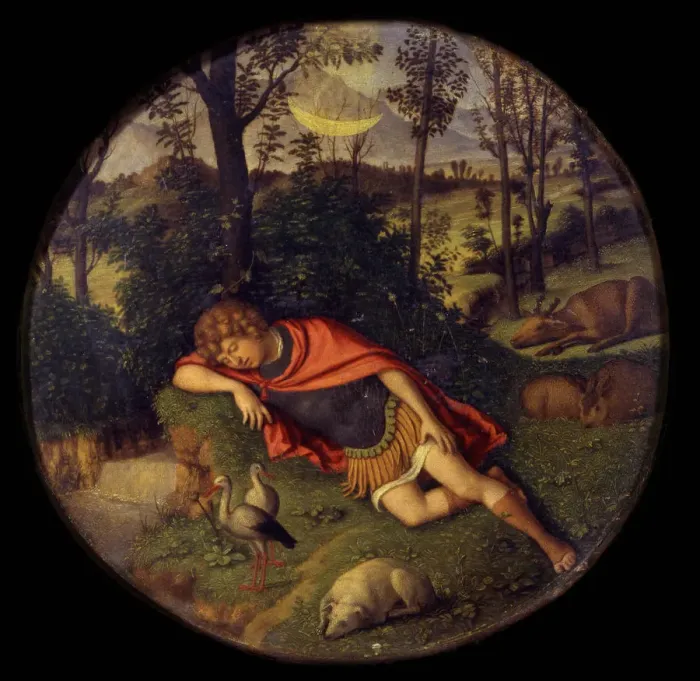 Framed Print : Sleeping Endymion, 1505-1508. Artist: Cima da Conegliano, Giovanni Battista (ca. 1459-1517) Framed Print : Sleeping Endymion, 1505-1508. Artist: Cima da Conegliano, Giovanni Battista (ca. 1459-1517)