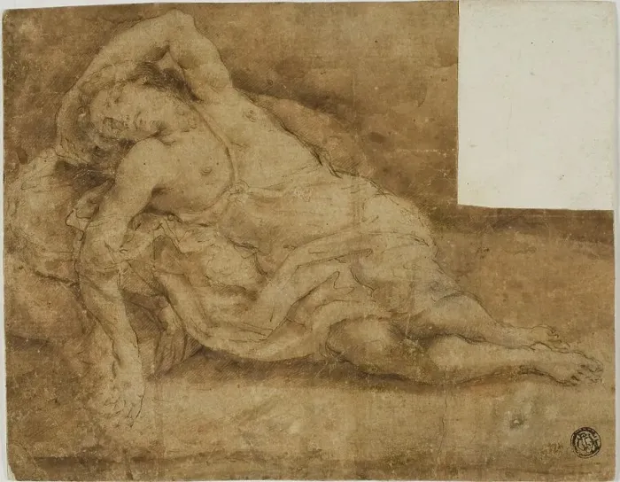 Framed Print : Sleeping Figure, n.d. Creator: Unknown Framed Print : Sleeping Figure, n.d. Creator: Unknown