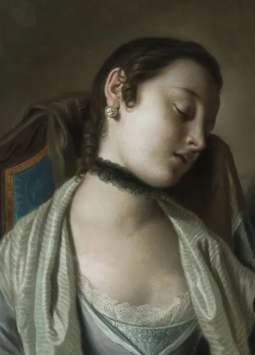 Framed Print : A sleeping girl. Creator: Rotari, Pietro Antonio (1707-1762) Framed Print : A sleeping girl. Creator: Rotari, Pietro Antonio (1707-1762)