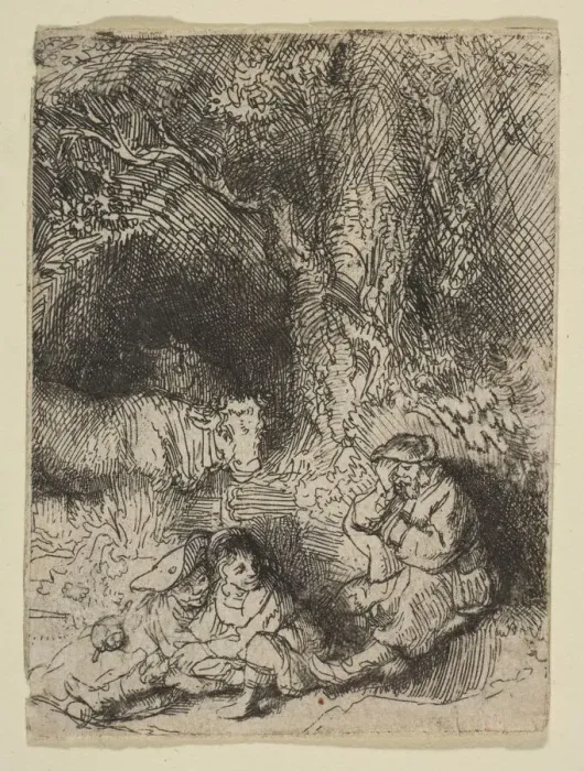 Framed Print : The Sleeping Herdsman, ca. 1644. Creator: Rembrandt Harmensz van Rijn Framed Print : The Sleeping Herdsman, ca. 1644. Creator: Rembrandt Harmensz van Rijn