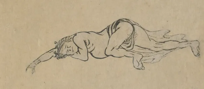 Framed Print : Sleeping Man, late 18th-early 19th century. Creator: Hokusai Framed Print : Sleeping Man, late 18th-early 19th century. Creator: Hokusai