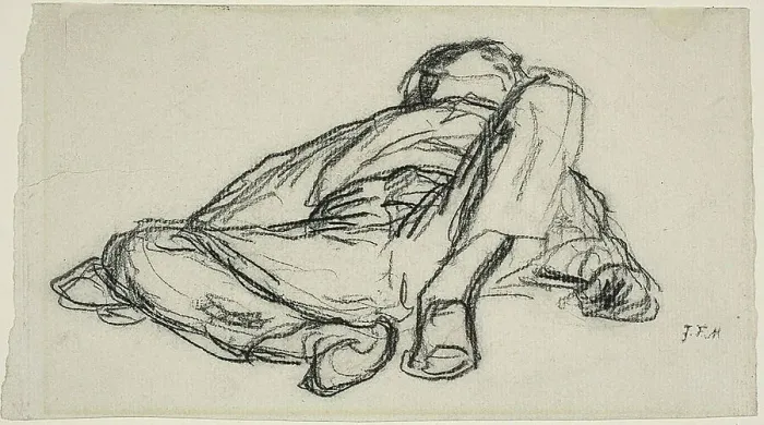 Framed Print : Sleeping Peasant, c. 1865. Creator: Jean Francois Millet Framed Print : Sleeping Peasant, c. 1865. Creator: Jean Francois Millet
