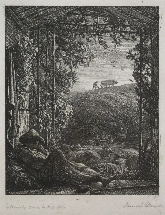 Framed Print : The Sleeping Shepherd, 1857. Creator: Samuel Palmer (British, 1805-1881) Framed Print : The Sleeping Shepherd, 1857. Creator: Samuel Palmer (British, 1805-1881)