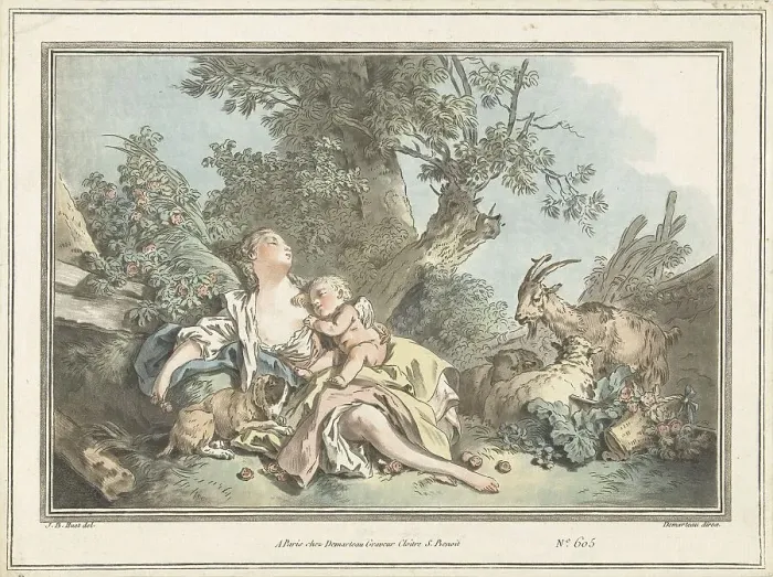Framed Print : Sleeping Shepherdess and Cupid, 1760-1802. Creator: Gilles-Antoine Demarteau Framed Print : Sleeping Shepherdess and Cupid, 1760-1802. Creator: Gilles-Antoine Demarteau