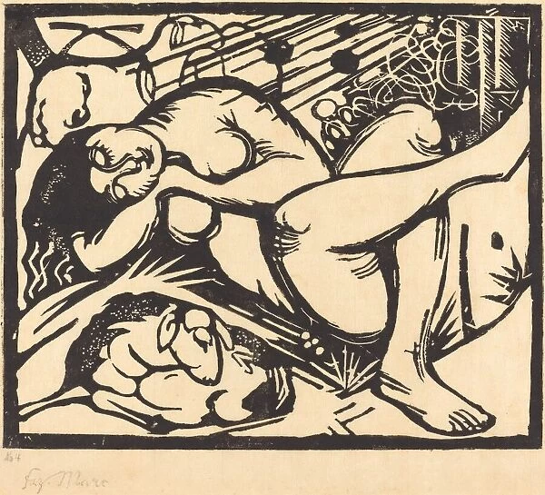 Sleeping Shepherdess (Schlafende Hirtin), 1912. Creator: Franz Marc