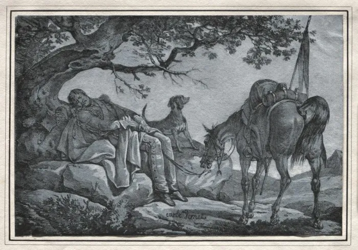Framed Print : The Sleeping Soldier. Creator: Carle Vernet (French, 1758-1836) Framed Print : The Sleeping Soldier. Creator: Carle Vernet (French, 1758-1836)