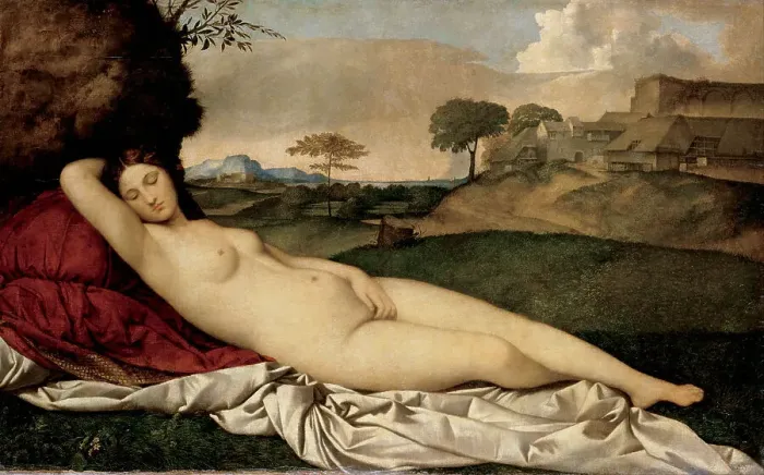 Framed Print : Sleeping Venus, 1508-1510. Artist: Giorgione (1476-1510) Framed Print : Sleeping Venus, 1508-1510. Artist: Giorgione (1476-1510)