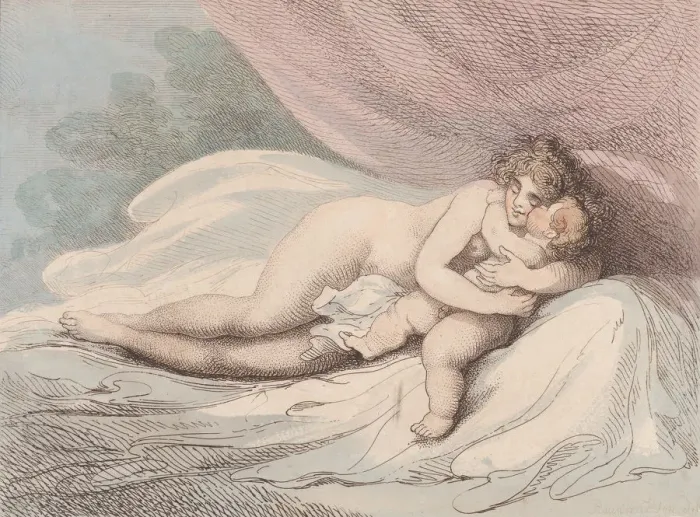 Framed Print : Sleeping Venus Cuddling a Child, January 1, 1799. January 1, 1799 Framed Print : Sleeping Venus Cuddling a Child, January 1, 1799. January 1, 1799