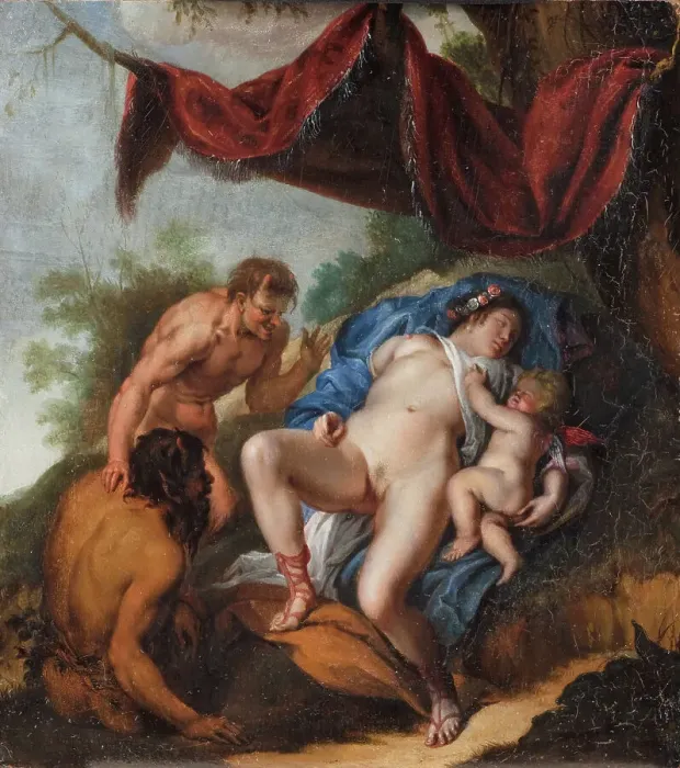 Framed Print : Sleeping Venus with Cupid Watched by Satyrs, 1592-1640. Creator: Peter Paul Rubens Framed Print : Sleeping Venus with Cupid Watched by Satyrs, 1592-1640. Creator: Peter Paul Rubens