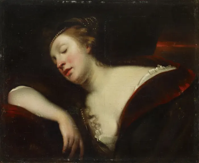 Framed Print : A sleeping woman, c1900. Creator: Unknown Framed Print : A sleeping woman, c1900. Creator: Unknown
