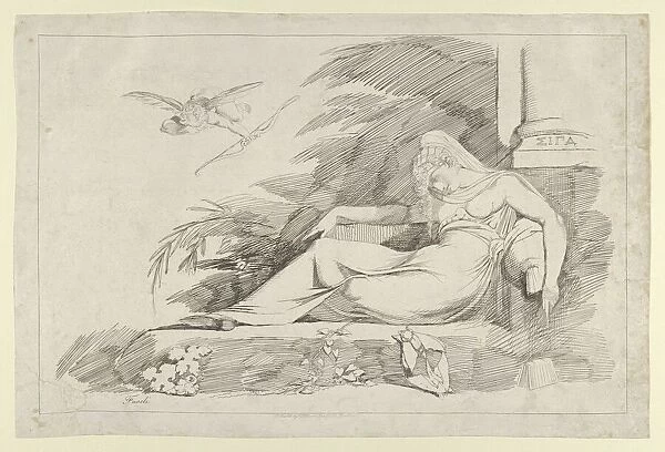 Sleeping Woman with a Cupid (Hush), 1780-90. Creator: Henry Fuseli