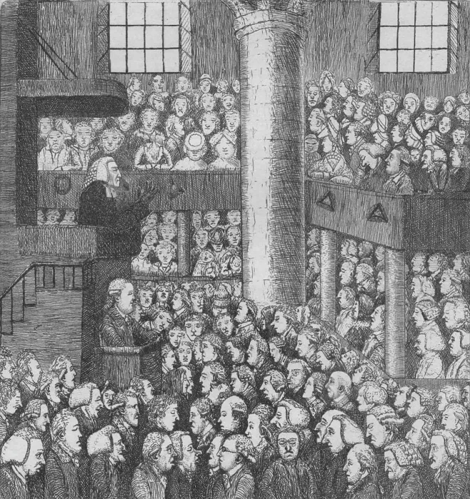 Framed Print : Sleepy Congregation, 1785. Artist: John Kay Framed Print : Sleepy Congregation, 1785. Artist: John Kay