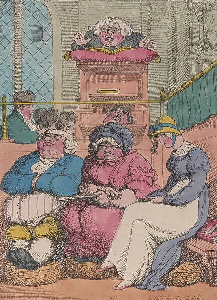 A Sleepy Congregation, February 12, 1811. February 12, 1811. Creator: Thomas Rowlandson