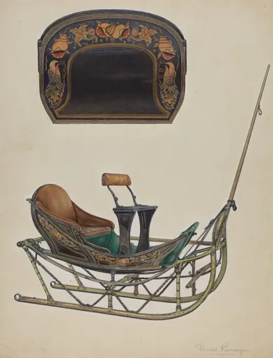 Framed Print : Sleigh, 1935 / 1942. Creator: David Ramage Framed Print : Sleigh, 1935 / 1942. Creator: David Ramage