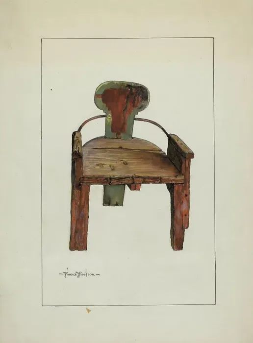 Framed Print : Sleigh Chair, c. 1937. Creator: Florence Truelson Framed Print : Sleigh Chair, c. 1937. Creator: Florence Truelson