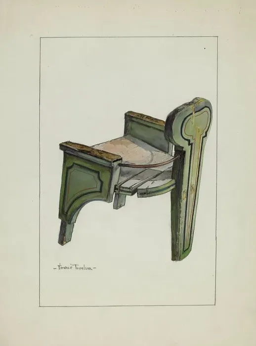 Framed Print : Sleigh Chair, c. 1937. Creator: Florence Truelson Framed Print : Sleigh Chair, c. 1937. Creator: Florence Truelson