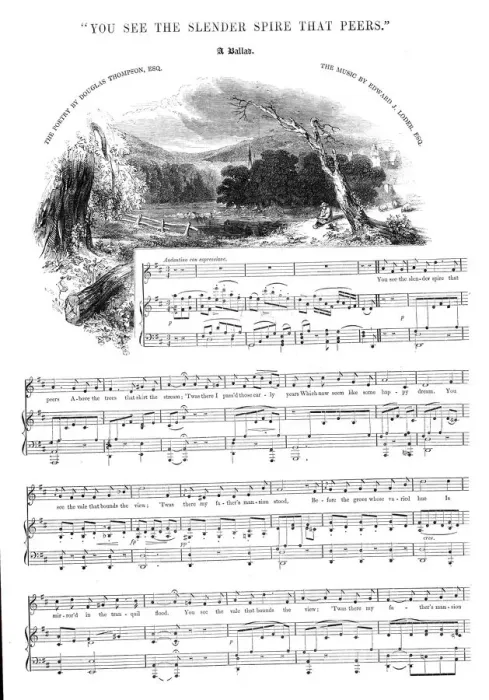 Framed Print : You See the Slender Spire that Peers'a ballad, 1844. Creator: Unknown Framed Print : You See the Slender Spire that Peers'a ballad, 1844. Creator: Unknown
