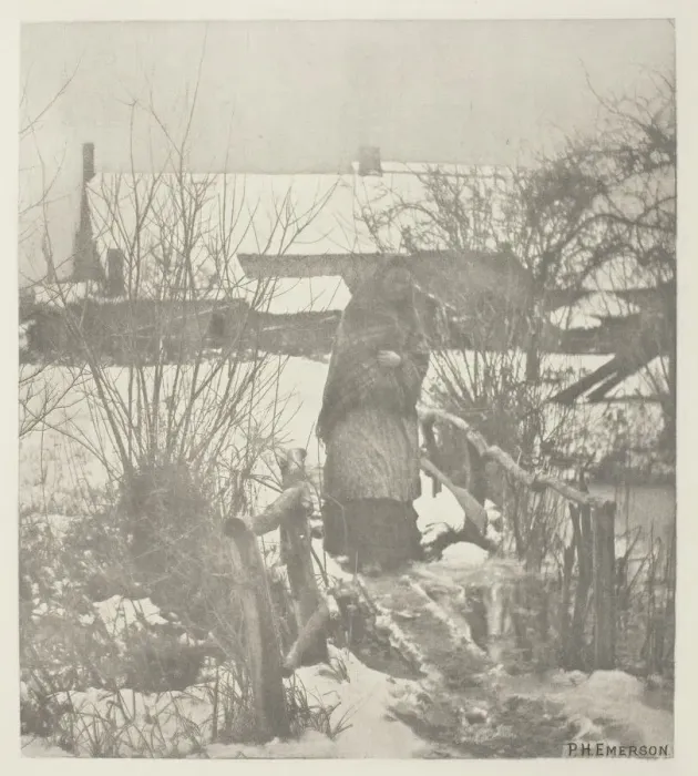 Framed Print : A Slippery Path - Winter Scene (Norfolk), c. 1883 / 87, printed 1888 Framed Print : A Slippery Path - Winter Scene (Norfolk), c. 1883 / 87, printed 1888
