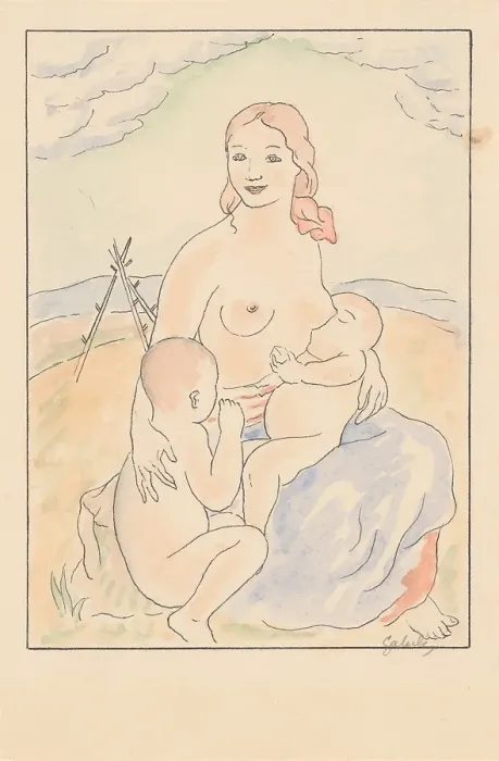 Framed Print : Slovak mother, 1920-1930. Creator: Mikulas Galanda Framed Print : Slovak mother, 1920-1930. Creator: Mikulas Galanda