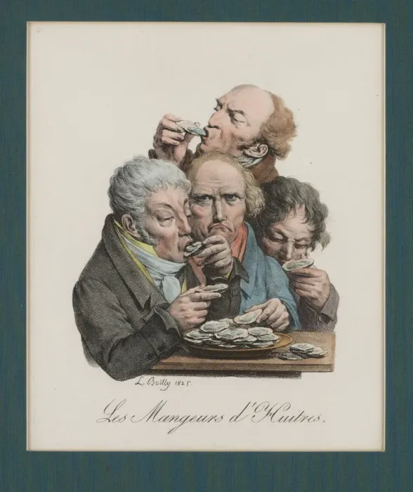 Framed Print : Slurping Oysters, 1825. Artist: Boilly, Louis-Leopold (1761-1845) Framed Print : Slurping Oysters, 1825. Artist: Boilly, Louis-Leopold (1761-1845)