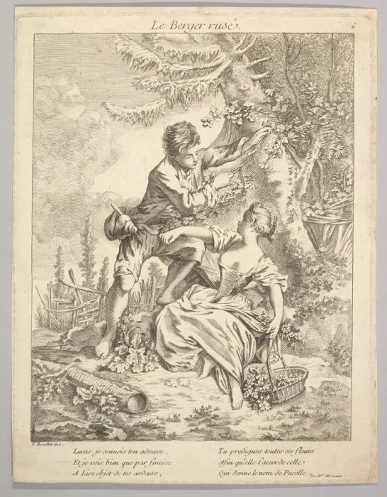 Framed Print : The Sly Shepherd, 18th century. Creator: Unknown