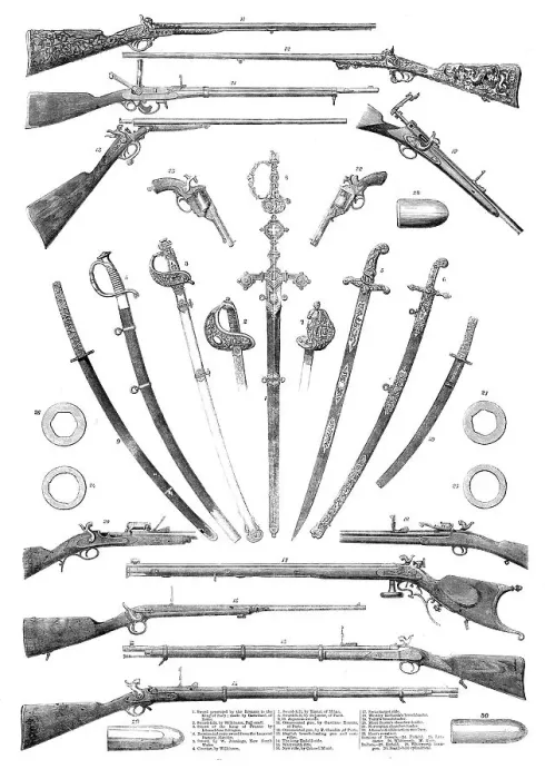 Framed Print : Small arms in the International Exhibition, 1862. Creator: Unknown Framed Print : Small arms in the International Exhibition, 1862. Creator: Unknown
