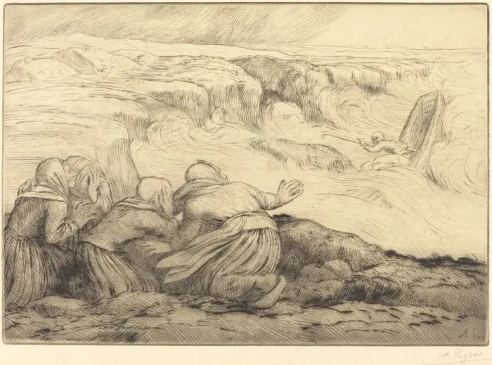 Framed Print : Small Boat in Peril (Barque en peril). Creator: Alphonse Legros Framed Print : Small Boat in Peril (Barque en peril). Creator: Alphonse Legros