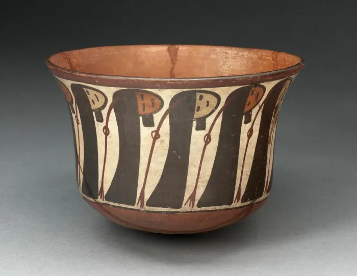 Framed Print : Small Bowl Depicting a Row of Abstract Trophy Heads, 180 B. C. / A. D. 500. Creator: Unknown Framed Print : Small Bowl Depicting a Row of Abstract Trophy Heads, 180 B. C. / A. D. 500. Creator: Unknown