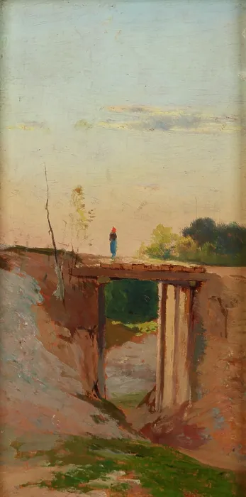 Framed Print : Small Bridge, c1890. Creator: Aleksander Swieszewski Framed Print : Small Bridge, c1890. Creator: Aleksander Swieszewski