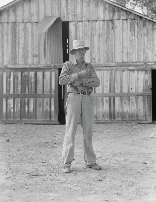 Framed Print : Small cotton farmer, Kern County, California, 1938. Creator: Dorothea Lange Framed Print : Small cotton farmer, Kern County, California, 1938. Creator: Dorothea Lange