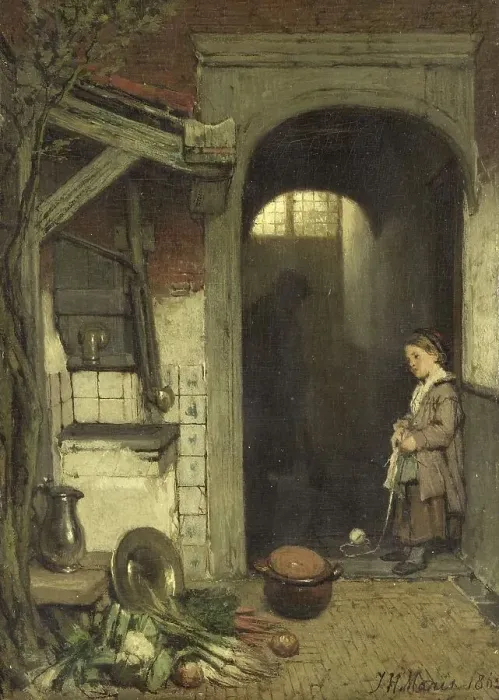 Framed Print : Small Courtyard, 1862. Creator: Jacob Henricus Maris Framed Print : Small Courtyard, 1862. Creator: Jacob Henricus Maris