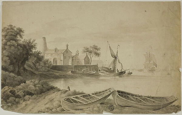 Small Dutch Port with Shipping, n.d. Creator: Unknown