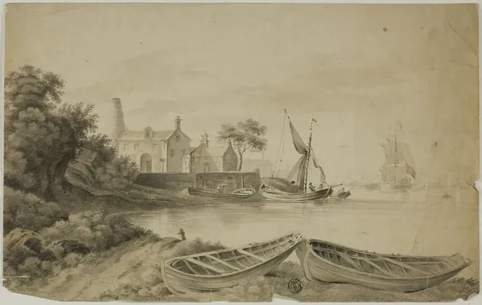 Framed Print : Small Dutch Port with Shipping, n.d. Creator: Unknown Framed Print : Small Dutch Port with Shipping, n.d. Creator: Unknown