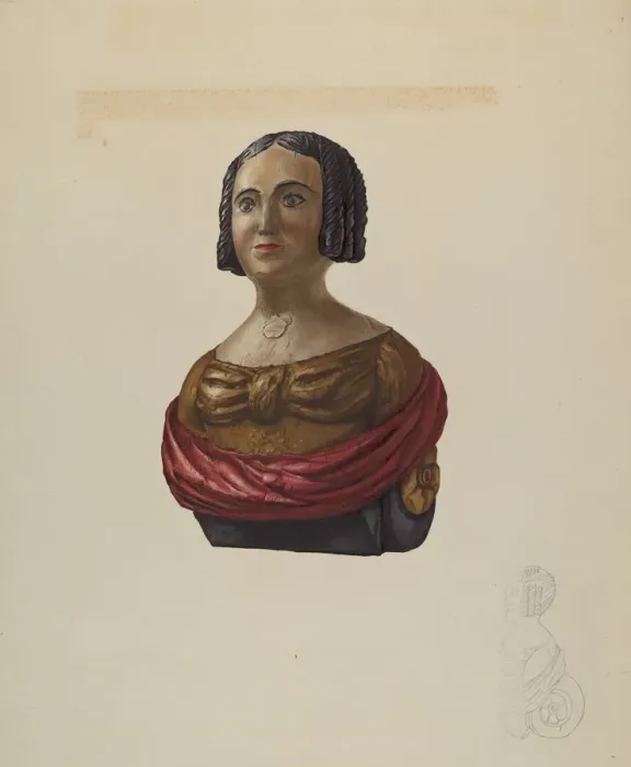 Framed Print : Small Figurehead, 1935 / 1942. Creator: Flora Merchant Framed Print : Small Figurehead, 1935 / 1942. Creator: Flora Merchant