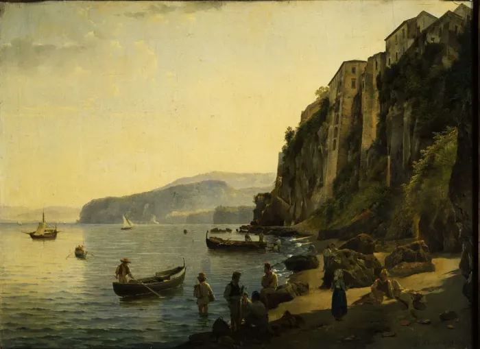 Framed Print : The Small Harbour at Sorrento, 1826. Creator: Shchedrin, Sylvester Feodosiyevich (1791-1830) Framed Print : The Small Harbour at Sorrento, 1826. Creator: Shchedrin, Sylvester Feodosiyevich (1791-1830)