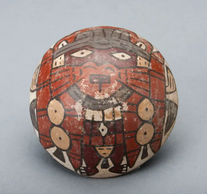 Framed Print : Small Hemispherical Bowl or Cover Depicting a Masked Performer, 180 B. C. / A. D. 500 Framed Print : Small Hemispherical Bowl or Cover Depicting a Masked Performer, 180 B. C. / A. D. 500