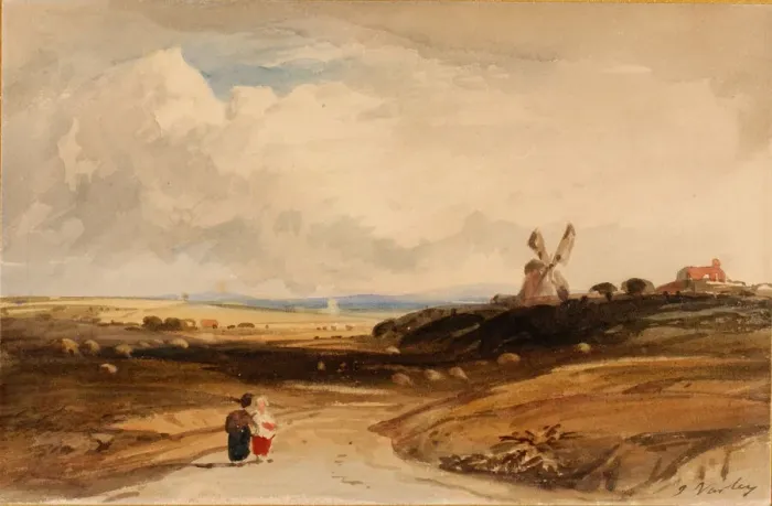 Framed Print : Small Landscape (Dutch), early 19th century. Creator: John Varley I