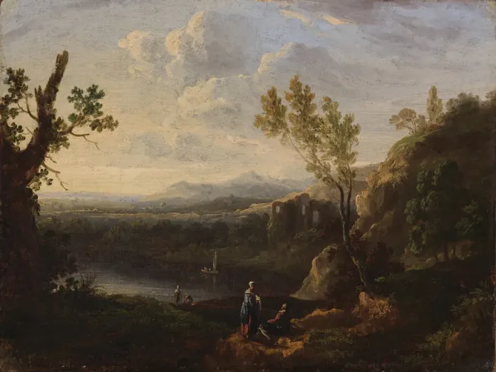 Framed Print : Small Landscape, mid-late 18th century. Creator: Richard Wilson Framed Print : Small Landscape, mid-late 18th century. Creator: Richard Wilson