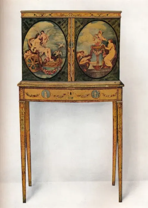 Framed Print : Small Mahogany Cabinet on Stand, c1680 Framed Print : Small Mahogany Cabinet on Stand, c1680
