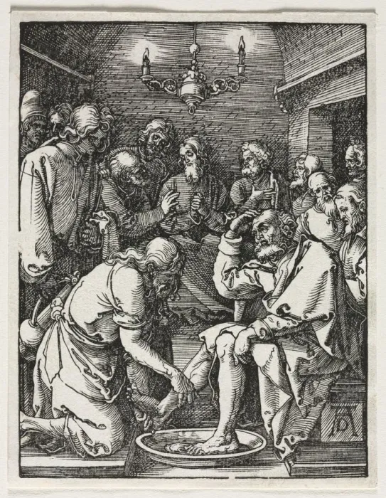 Framed Print : The Small Passion: Christ Washing St. Peters Feet. Creator: Albrecht Dürer (German