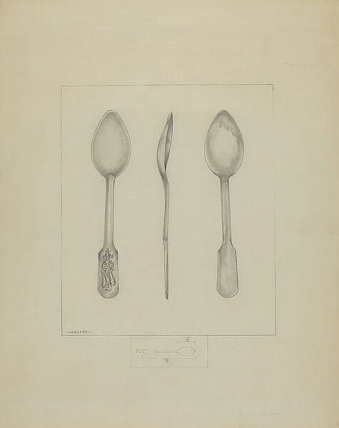 Small Pewter Spoon, c. 1936. Creator: Henry Meyers