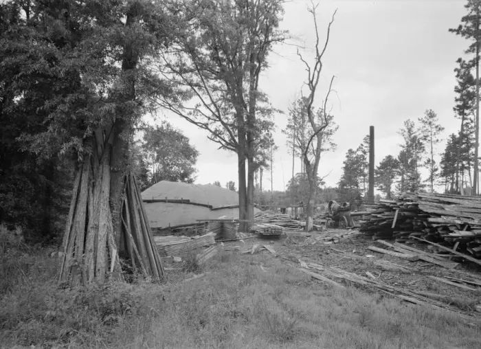 Framed Print : Small portable sawmill, near Chapel Hill, North Carolina, 1939. Creator: Dorothea Lange Framed Print : Small portable sawmill, near Chapel Hill, North Carolina, 1939. Creator: Dorothea Lange