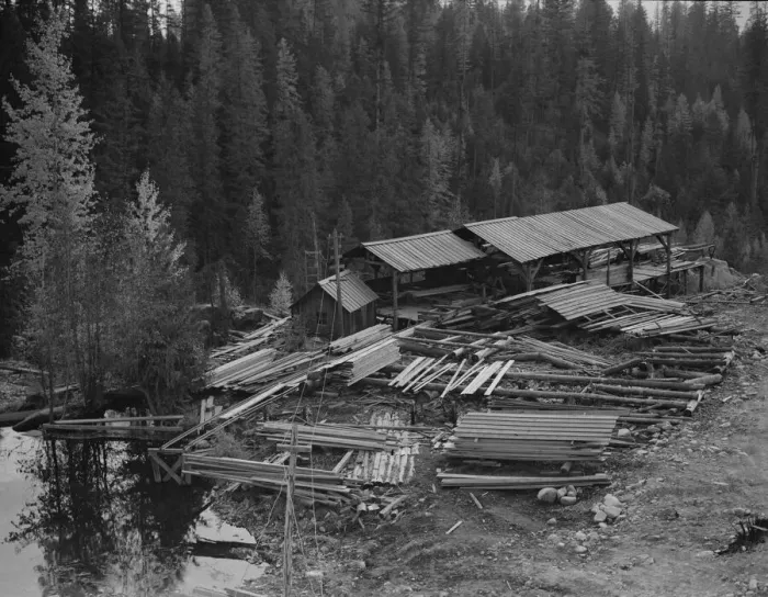 Framed Print : Small privately owned mill in the woods... Mission Creek, Boundary County, Idaho, 1939. Creator: Dorothea Lange Framed Print : Small privately owned mill in the woods... Mission Creek, Boundary County, Idaho, 1939. Creator: Dorothea Lange
