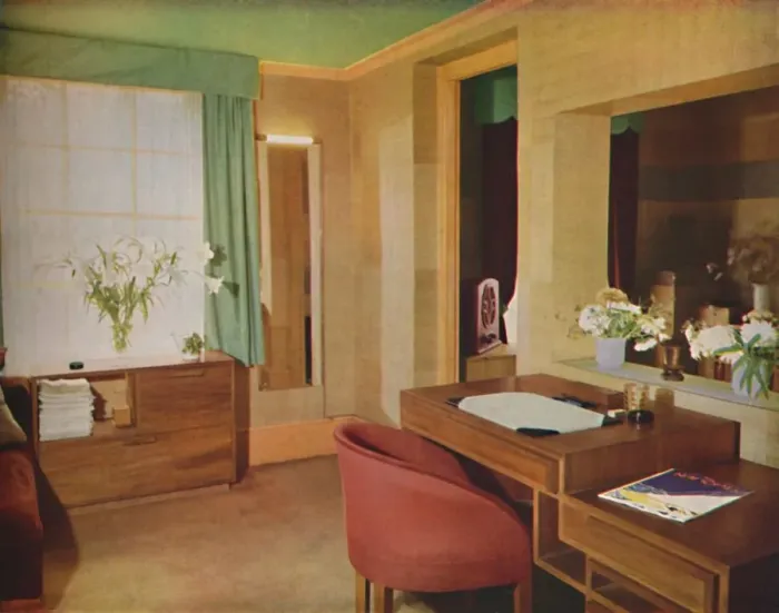 Framed Print : Two small rooms converted for use as bedroom and study, 1933 Framed Print : Two small rooms converted for use as bedroom and study, 1933