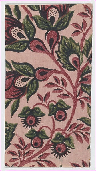 Small sheet with overall floral pattern, late 18th-mid-19th century. late 18th-mid-19th century. Creator: Anon