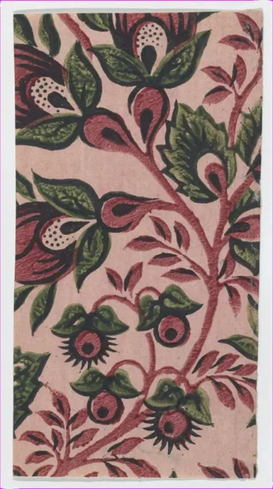 Framed Print : Small sheet with overall floral pattern, late 18th-mid-19th century. late 18th-mid-19th century. Creator: Anon Framed Print : Small sheet with overall floral pattern, late 18th-mid-19th century. late 18th-mid-19th century. Creator: Anon