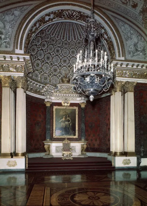 Framed Print : The Small Throne Hall (Peter the Great Hall) in the Winter palace, 1833. Artist: August Ricard de Montferrand Framed Print : The Small Throne Hall (Peter the Great Hall) in the Winter palace, 1833. Artist: August Ricard de Montferrand