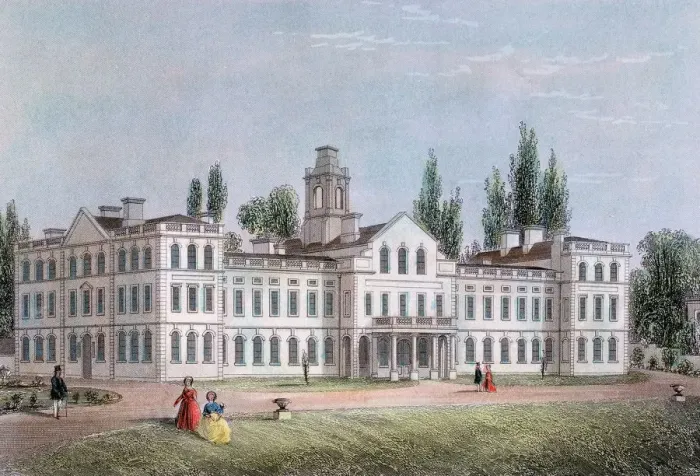 Framed Print : Smallpox Hospital, Highgate, London, c1871 Framed Print : Smallpox Hospital, Highgate, London, c1871