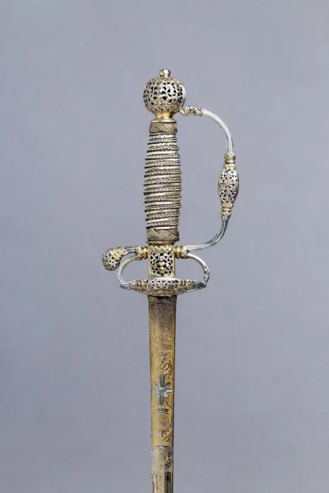 Framed Print : Smallsword, French, Paris; blade, German, hallmarked for 1694-95. Creator: Unknown Framed Print : Smallsword, French, Paris; blade, German, hallmarked for 1694-95. Creator: Unknown